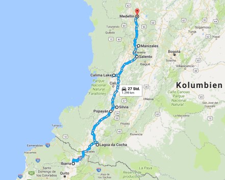 Karte Kolumbien Süd